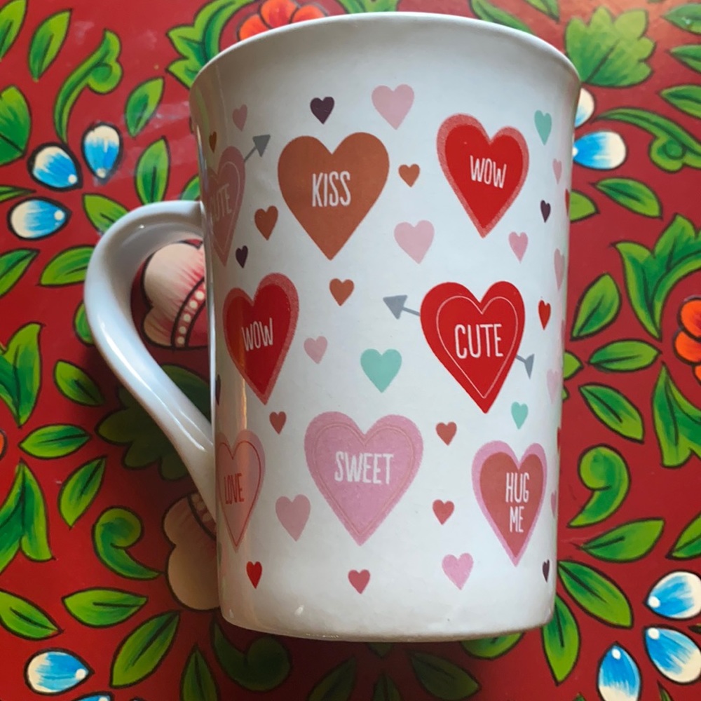 Royal Norfolk candy hearts mug